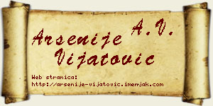 Arsenije Vijatović vizit kartica